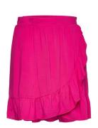 Vipaya Wrap Hw Short Skirt/Su - Noos Kort Skjørt Pink Vila