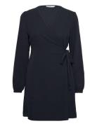 Onlnova Lux L/S Tia Wrap Dress Solid Ptm Kort Kjole Blue ONLY