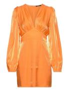 Puff Sleeve Mini Dress Kort Kjole Orange Gina Tricot