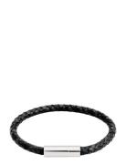 Franky Bracelet Leather Black Armbånd Smykker Black Edblad