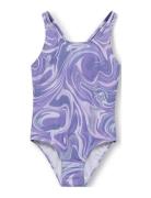 Kmgcaroline Tie Dye Uv50 Str Swimsuit Badedrakt Badetøy Purple Kids On...