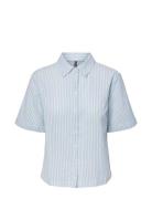 Pclorna Ss Shirt Bc Topp Blue Pieces
