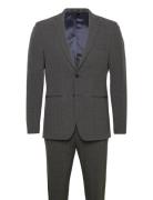Slhslim-Josh Gr Blu Chk Suit Adv B Dress Grey Selected Homme