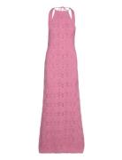 Crochet Long Dress Maxikjole Festkjole Pink Mango