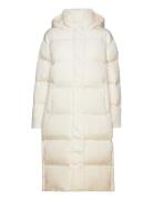 Longline Hooded Puffer Coat Fôret Kåpe White Superdry