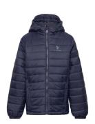 Uspa Hooded Quilted Jacket Fôret Jakke Blue U.S. Polo Assn.