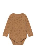 Body Ls Aop Bodies Long-sleeved Orange En Fant