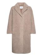 Mssaidie Vegan Fur Coat Outerwear Coats Winter Coats Beige Minus