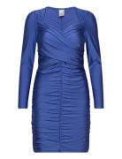 Yasroyal Stretch Ls Ruched Dress - Show Kort Kjole Blue YAS