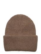 Chunky Knitted Hat Accessories Headwear Beanies Brown Gina Tricot