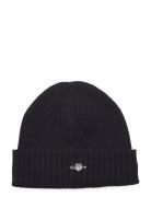 Unisex. Shield Wool Beanie Accessories Headwear Beanies Black GANT