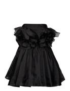 Fleurette Flower Mini Dress Kort Kjole Black Bardot