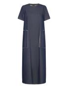 Objharlow S/S Long Dress E Div Maxikjole Festkjole Blue Object