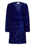 Teagan Wrap Dress Kort Kjole Navy Noella