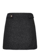 Tweed Mini Skirt Kort Skjørt Black Michael Kors