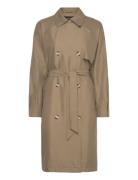 Vmdoreen Long Trenchcoat Boos Trench Coat Kåpe Beige Vero Moda