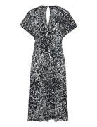 V-Neck Jersey Dress With All-Over Print Knelang Kjole Grey Esprit Coll...