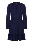 Str Matte Jersey-Dress Kort Kjole Navy Lauren Ralph Lauren