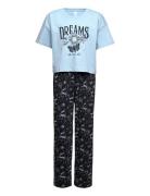 Pajama Boxy T Shirt Pyjamas Sett Blue Lindex