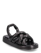 Biadora Puffy Cross Sandal Flate Sandaler Black Bianco