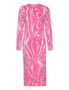 Kira Swirly Dress Knelang Kjole Pink A-View