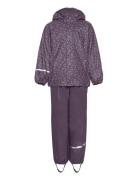 Rainwear Set -Aop, W.fleece Outerwear Rainwear Rainwear Sets Purple Ce...