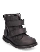 Boots - Flat - With Velcro Vinterstøvletter Med Borrelås Black ANGULUS