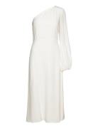 Dania 1-Shoulder Dress Long Midi Length Knelang Kjole White IVY OAK