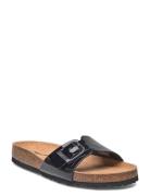 Women Slides Flate Sandaler Black Tamaris