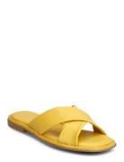 Women Slides Flate Sandaler Yellow Tamaris