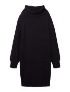Dress Knitted Structure Mix Knelang Kjole Black Tom Tailor