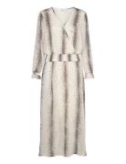 Dress With Stripe Splash Print Knelang Kjole White Coster Copenhagen