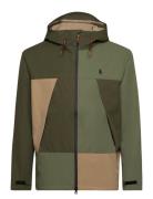 Color-Blocked Water-Resistant Jacket Outerwear Rainwear Rain Coats Gre...