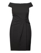 Crepe Off-The-Shoulder Cocktail Dress Kort Kjole Black Lauren Ralph La...
