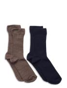 Sock 2P Wool Big Boy Sokker Strømper Multi/patterned Lindex