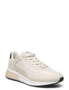 Leather Mixed Sneakers Lave Sneakers Cream Mango