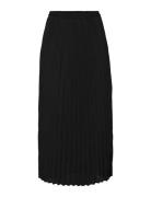 Onlalma Life Poly Plisse Skirt Solid Knelangt Skjørt Black ONLY