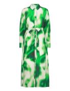 Slfclaudine Ls Ankle Shirt Dress B Knelang Kjole Green Selected Femme