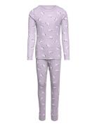 Nmfnightset Lavender Unicorn Rib Noos Pyjamas Sett Purple Name It