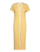 Striped Jersey Dress Knelang Kjole Yellow Mango