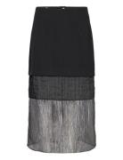 Cmtailor-Mix-Skirt Knelangt Skjørt Black Copenhagen Muse