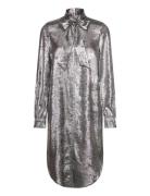 Slronya Dress Knelang Kjole Silver Soaked In Luxury