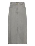 Slfriday Skirt Knelangt Skjørt Grey Soaked In Luxury