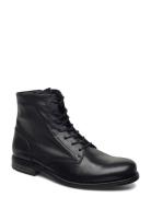 Shank Leather Shoe Støvletter Med Snøring Black Sneaky Steve