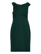 Crepe Off-The-Shoulder Cocktail Dress Kort Kjole Green Lauren Ralph La...