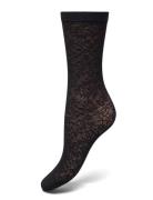 Floral Jacquard Socks Lingerie Socks Regular Socks Black Wolford
