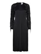 Quincy - Sparkling Texture Knelang Kjole Black Day Birger Et Mikkelsen