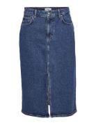 Objellen Midi Denim Skirt Noos Knelangt Skjørt Blue Object