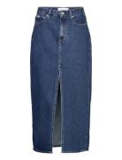 Front Split Maxi Denim Skirt Langt Skjørt Blue Calvin Klein Jeans