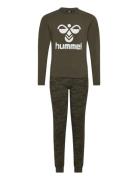 Hmlnolan Night Suit Pyjamas Sett Khaki Green Hummel